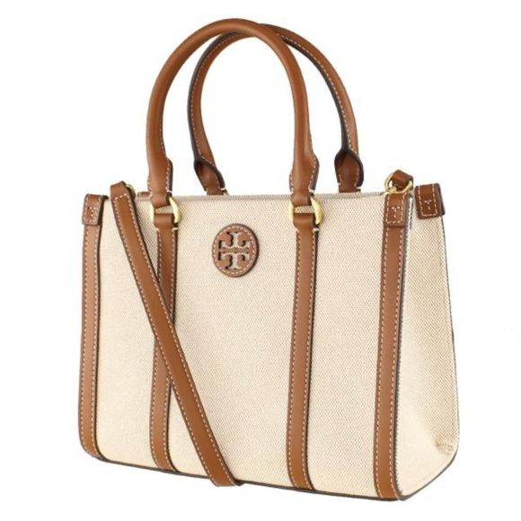 Tory Burch Blake Canvas Small Tote, Canvas / Classic Cuoio, Style 145356 - Picture 8 of 10